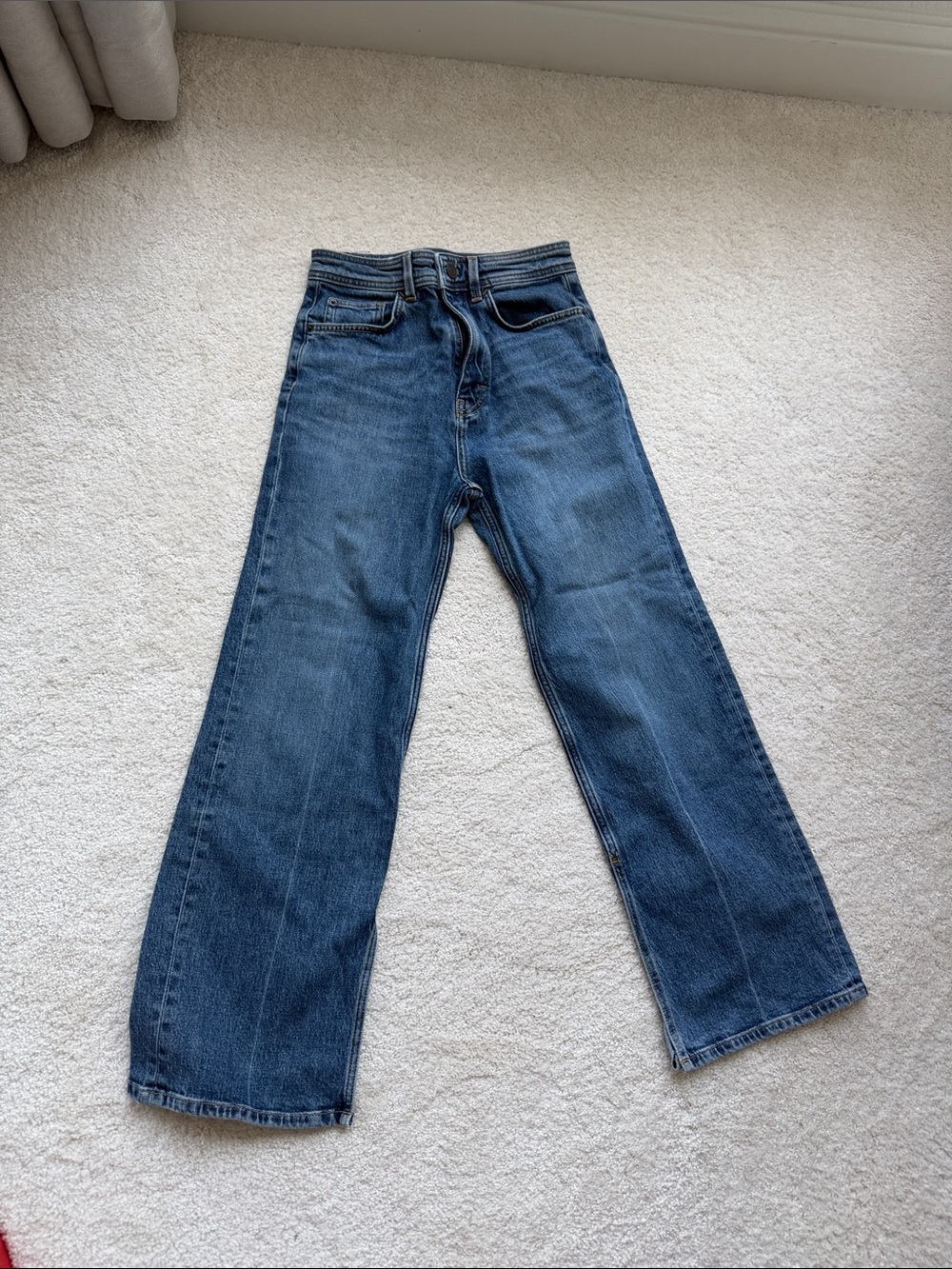 Massimo Dutti Blue Denim Jeans with Contrast Stitching
